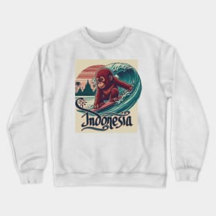 Indonesia orangutan surfing funny traveling tshirt merch Crewneck Sweatshirt